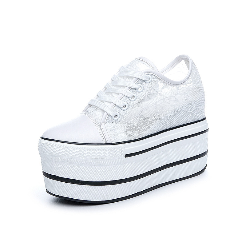 Lace Hollowed Breathable Inner Heightening Shoes - Image 8